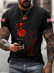 Kurzarm-T-Shirt zum Gedenktag für Männer – „Damit wir nicht vergessen“.