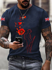 Kurzarm-T-Shirt zum Gedenktag für Männer – „Damit wir nicht vergessen“.