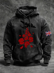 Men's Royal Air Force aircraft Oversized Drop-Shoulder Hoodie with Pockets