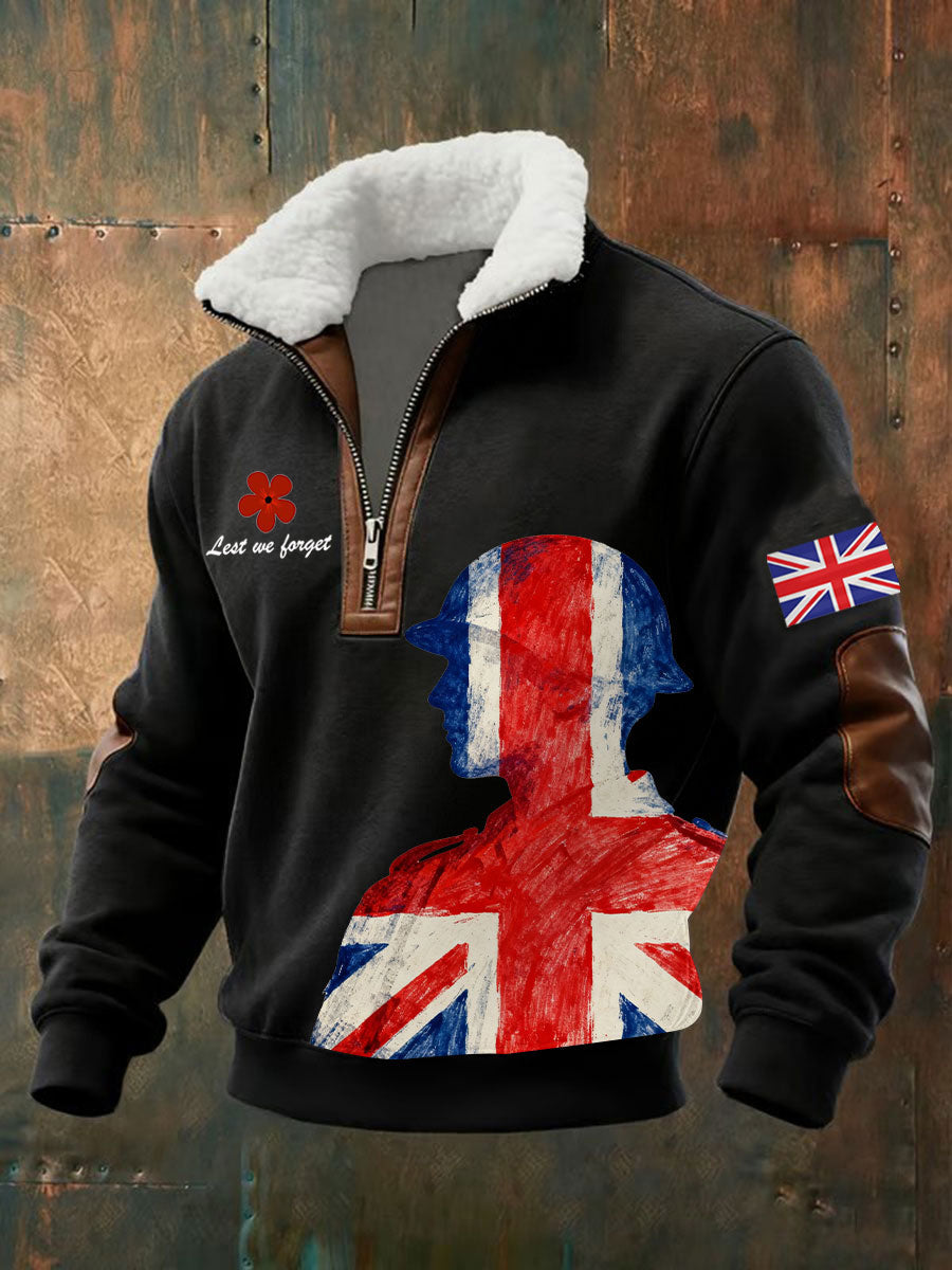 Men's Remembrance Day Lest We Forget Printed Sweatshirt