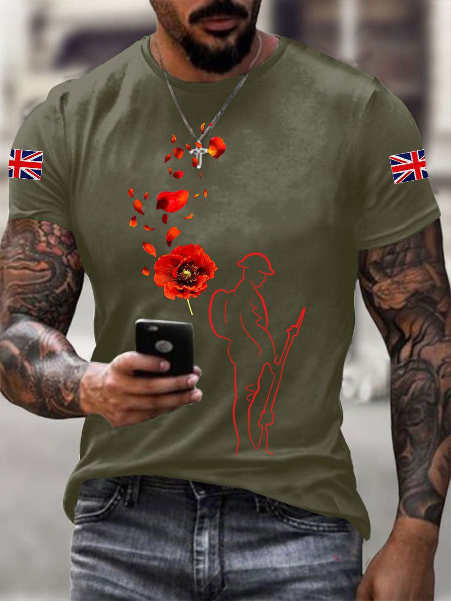 Men's Remembrance Day Lest We Forget Short-sleeved T-shirt