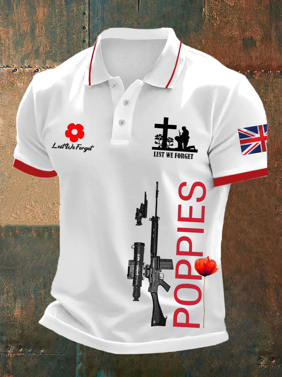 Men's British Remembrance Day polo shirt