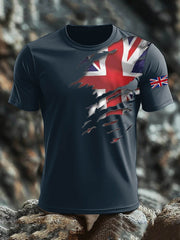 Men's Britsh Imitation Cotton Short-Sleeved Printed T-shirt