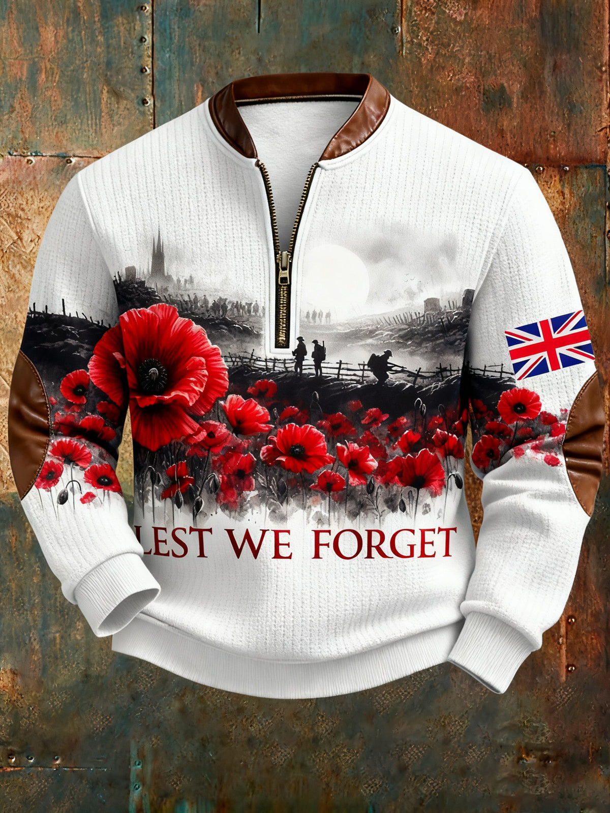 Men's Remembrance Day Lest We Forget Printed Sweatshirt