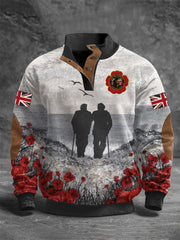 Men's Remembrance Day Lest We Forget Four-button Hoodie