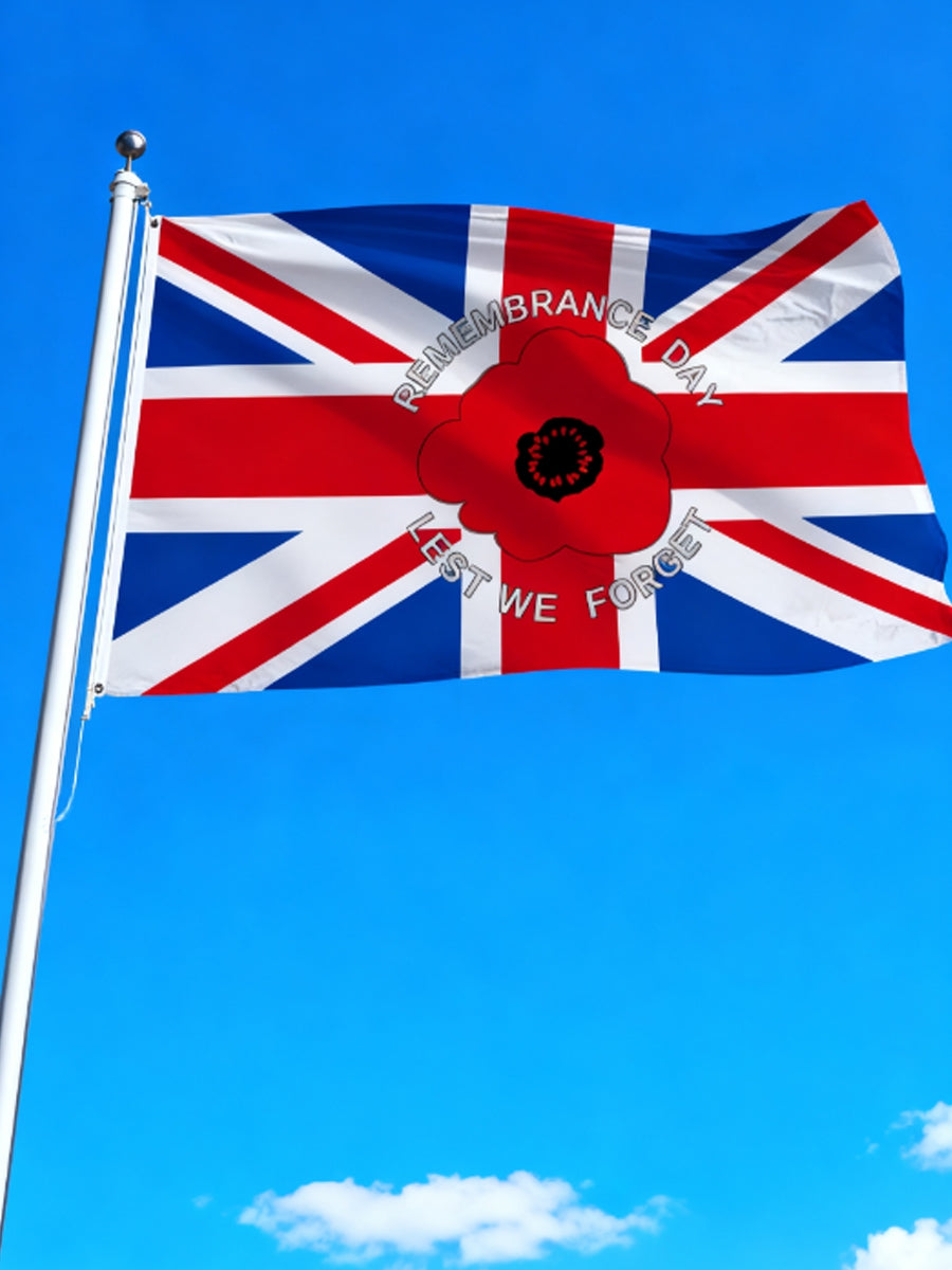 Klassische britische Flagge „Lest We Forget“ 