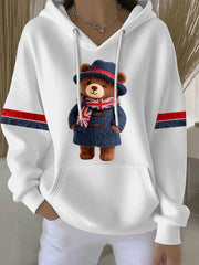 Damen-Hoodie im britischen Stil mit Print, lässig und bequem