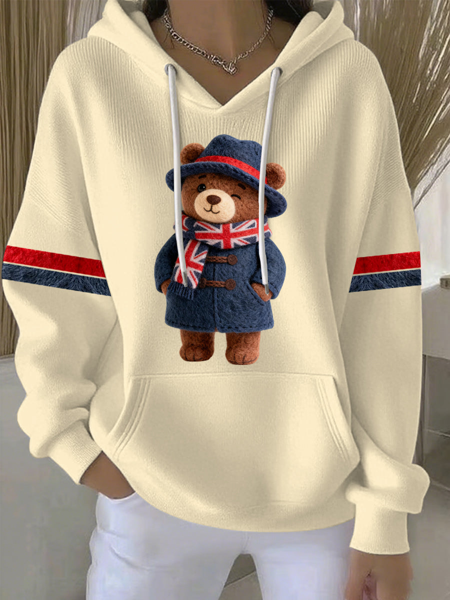 Damen-Hoodie im britischen Stil mit Print, lässig und bequem