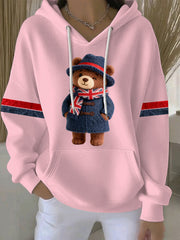 Damen-Hoodie im britischen Stil mit Print, lässig und bequem