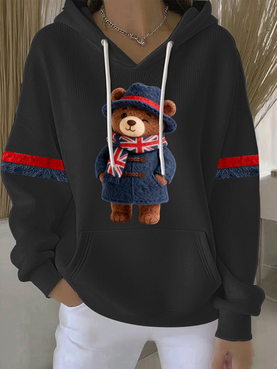 Damen-Hoodie im britischen Stil mit Print, lässig und bequem