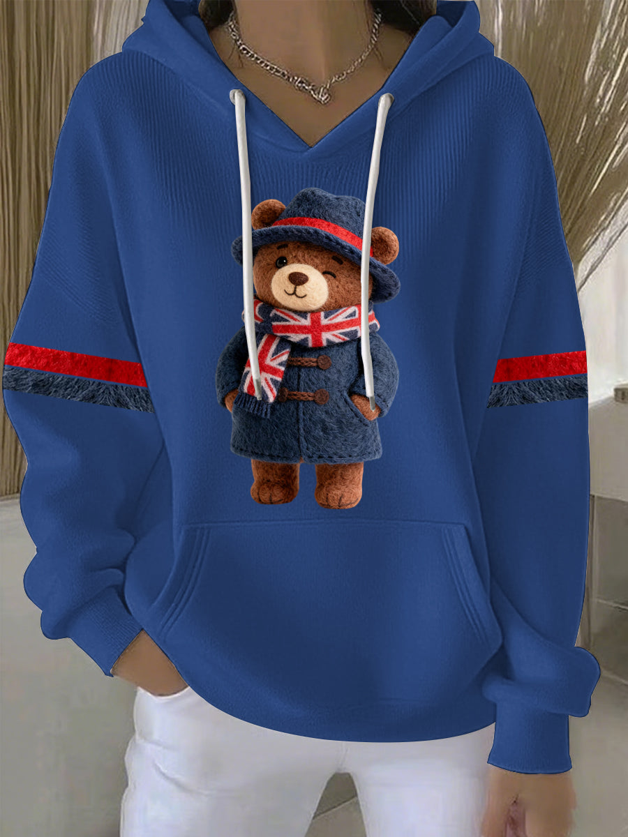 Damen-Hoodie im britischen Stil mit Print, lässig und bequem