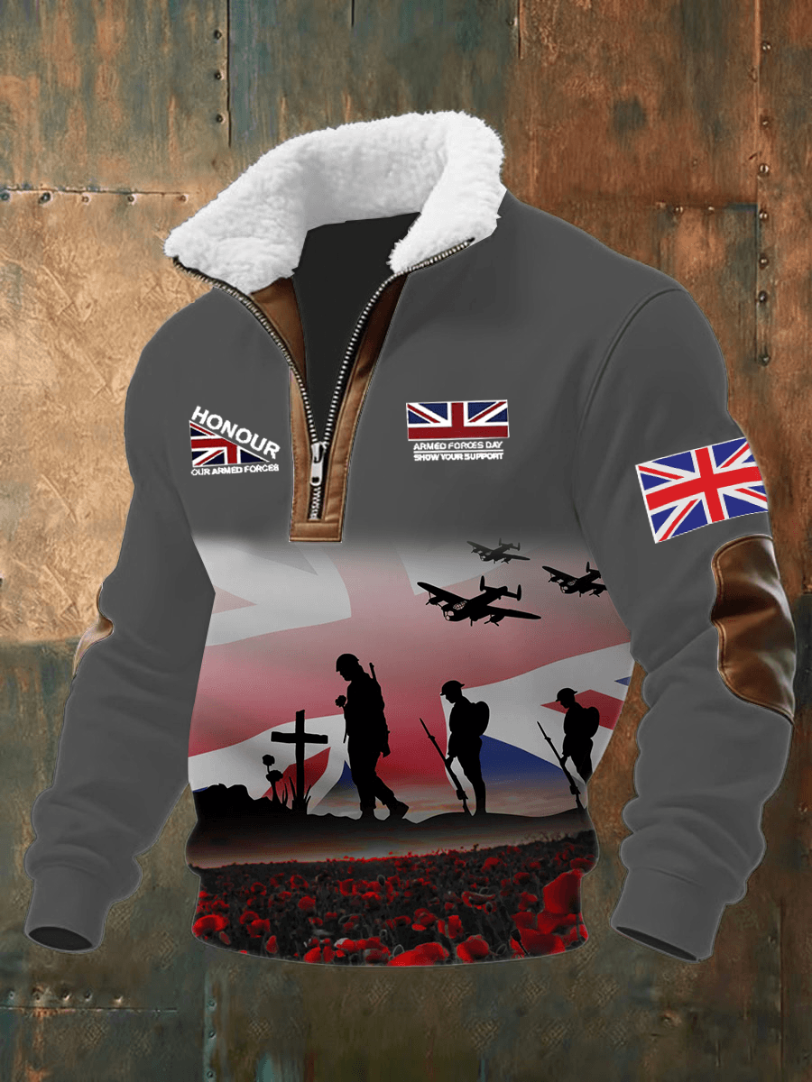 Men's Remembrance Day Lest We Forget Printed Sweatshirt