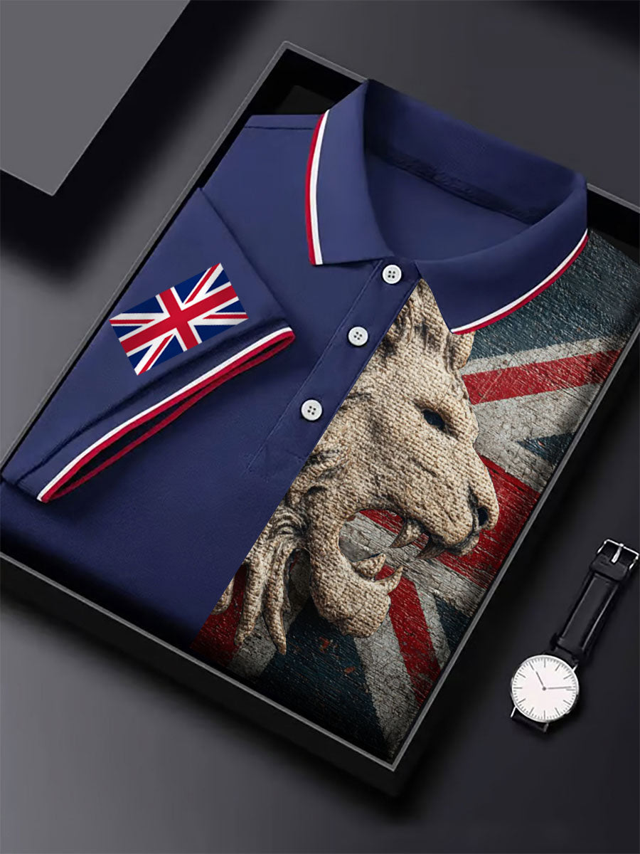 Men's Vintage England Flag Lion Casual Shirt