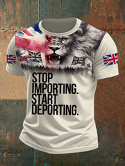 Men's UK Immigrant Stop Importing Start Deporting Printed T-shirt