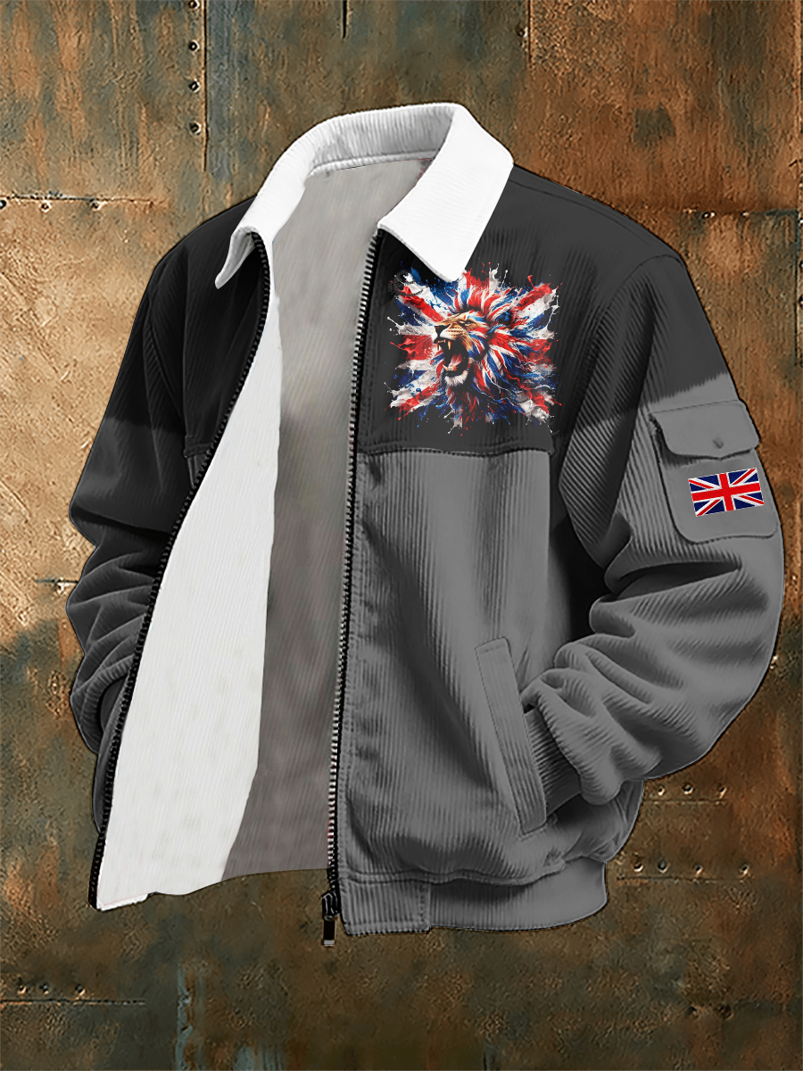 Men's Lion Flag Print Jacket