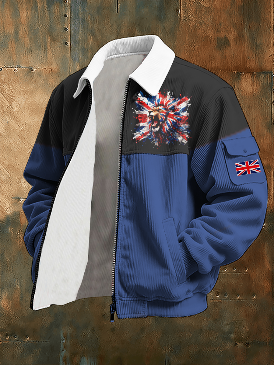 Men's Lion Flag Print Jacket