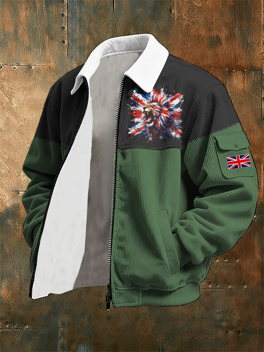 Men's Lion Flag Print Jacket