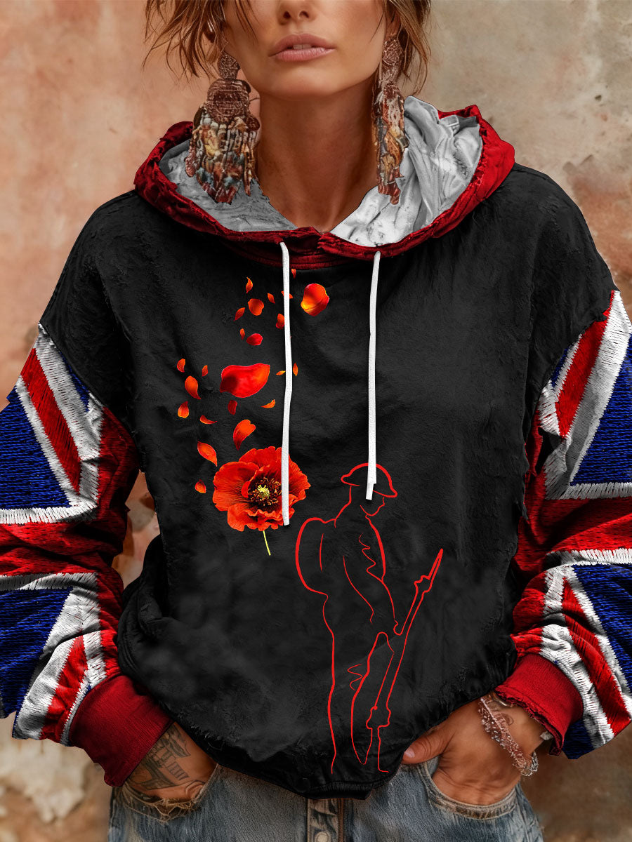 Women's Remembrance Day Lest We Forget Drawstring Hoodie