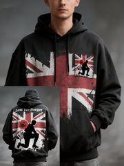 Men's Britain Remembers National Tragedy Oversized Drop-Shoulder Hoodie with Pockets