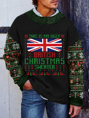 Herren-Weihnachtspullover „This Is My Ugly British Christmas Sweater“