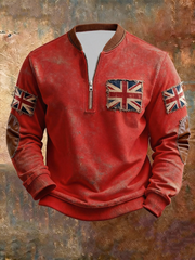 Herren-Sweatshirt mit britischem Vintage-Flaggenprint