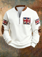 Herren-Sweatshirt mit britischem Vintage-Flaggenprint