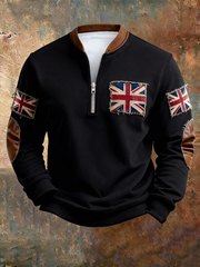 Herren-Sweatshirt mit britischem Vintage-Flaggenprint