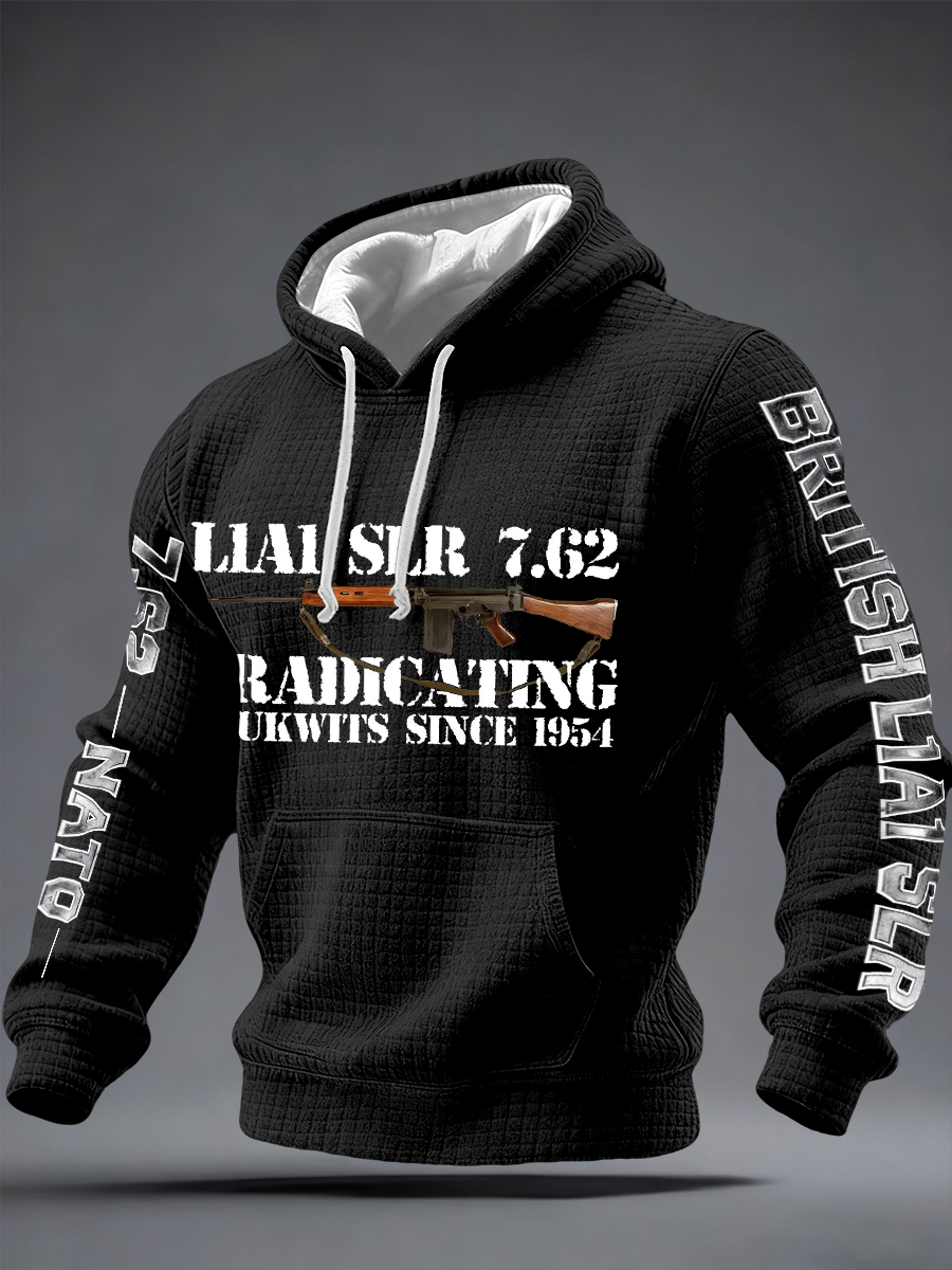 Men's L1A1 SLR 7.62 Print Checkered Cotton Hoodie