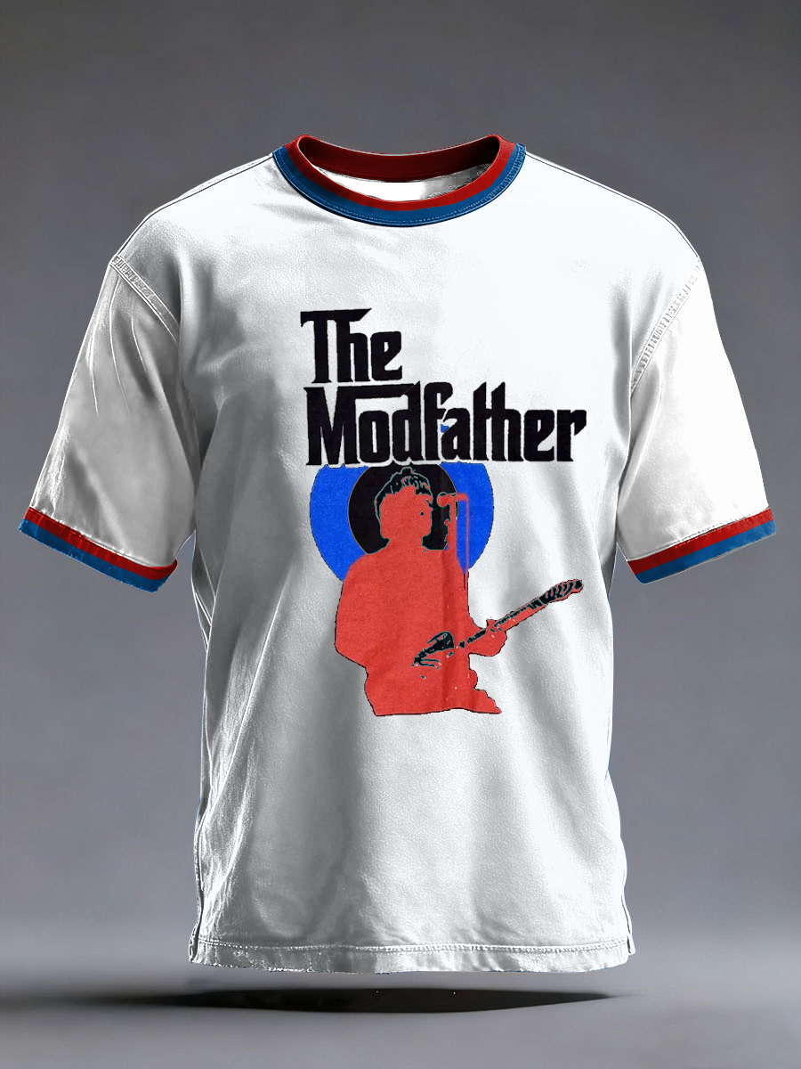 Herren-T-Shirt „The Modfather Paul Weller“ mit kurzen Ärmeln