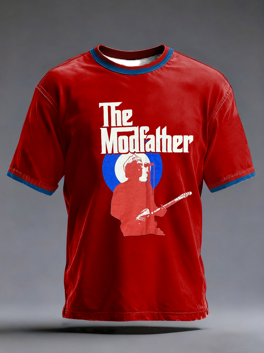 Herren-T-Shirt „The Modfather Paul Weller“ mit kurzen Ärmeln