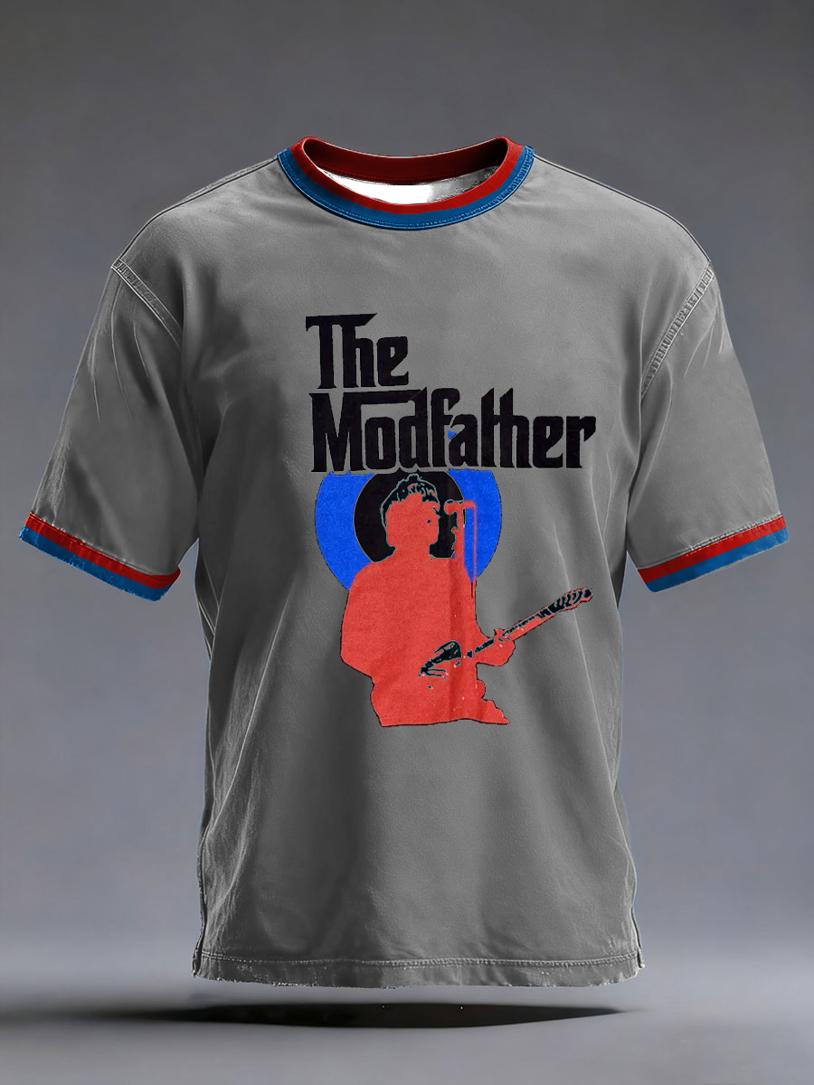 Herren-T-Shirt „The Modfather Paul Weller“ mit kurzen Ärmeln