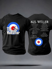 Herren-T-Shirt „The Modfather Paul Weller“ aus Baumwollimitat mit kurzen Ärmeln