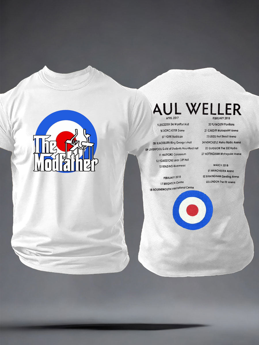 Herren-T-Shirt „The Modfather Paul Weller“ aus Baumwollimitat mit kurzen Ärmeln