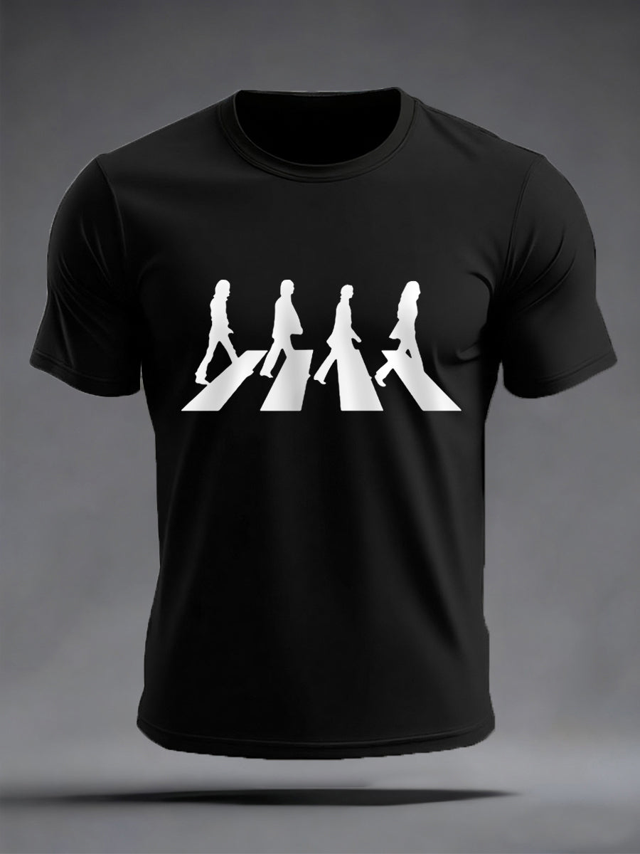 Men's Classic Legendary Rock Band Print Casual Tee