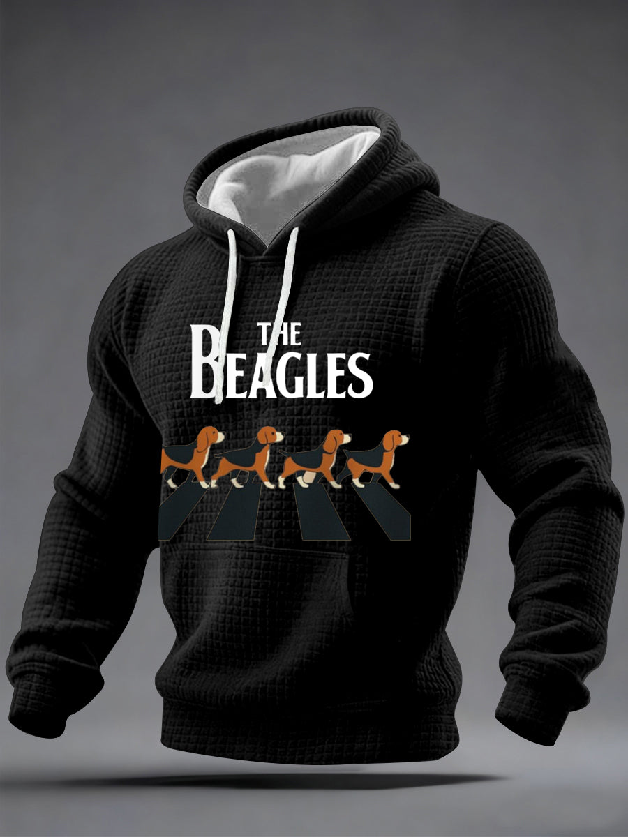 Men's Funny “The Beagles” Dog Lover Beatles Parody Casual Checkered Hoodie
