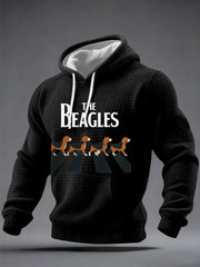Men's Funny “The Beagles” Dog Lover Beatles Parody Casual Checkered Hoodie