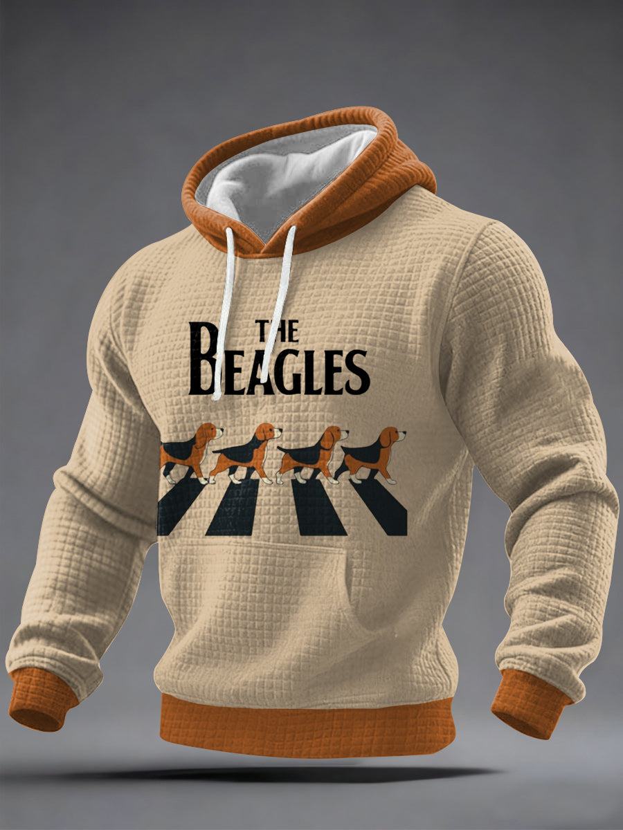Men's Funny “The Beagles” Dog Lover Beatles Parody Casual Checkered Hoodie