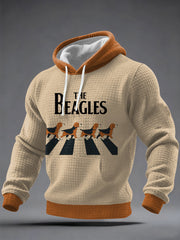 Men's Funny “The Beagles” Dog Lover Beatles Parody Casual Checkered Hoodie