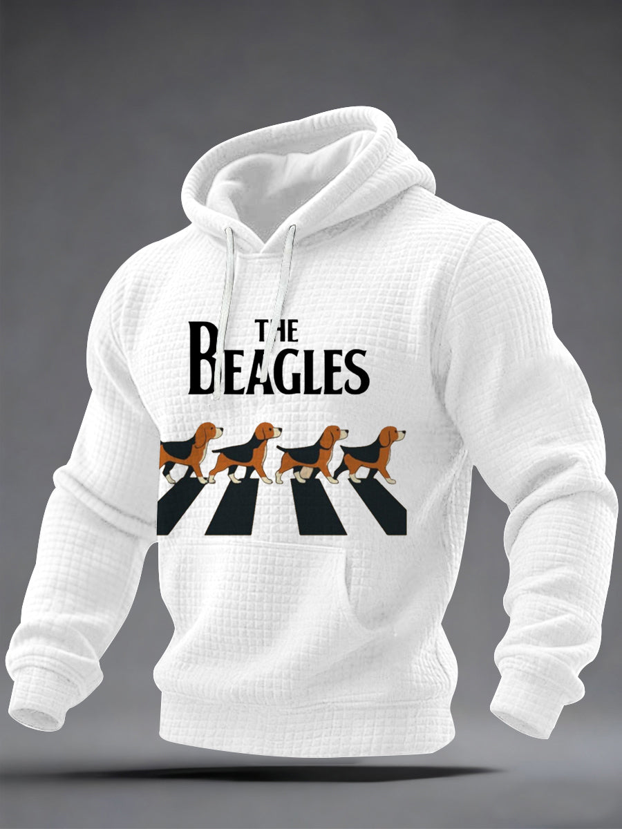 Men's Funny “The Beagles” Dog Lover Beatles Parody Casual Checkered Hoodie