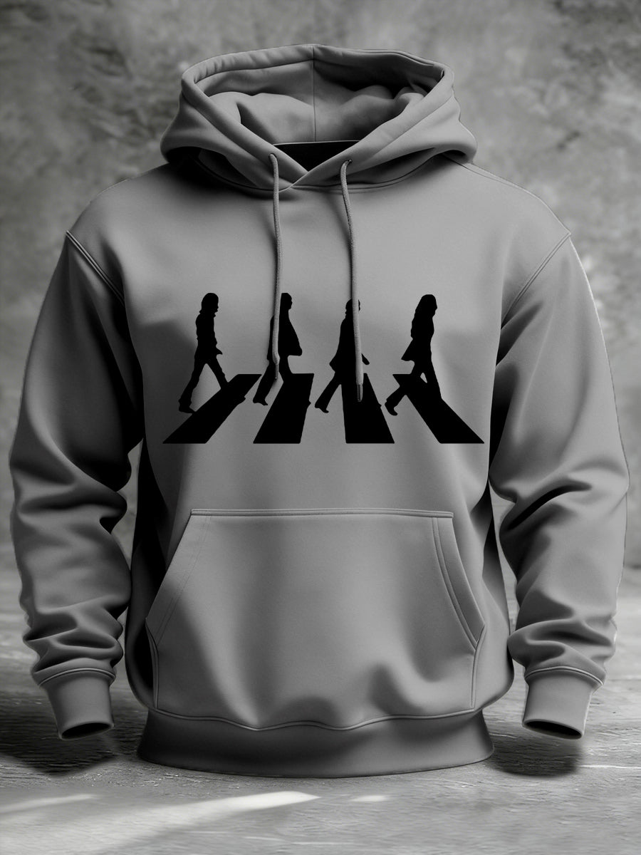 Klassischer Herren-Hoodie mit Print einer legendären Rockband