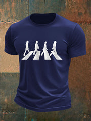 Men's Classic Legendary Rock Band Print Casual Tee
