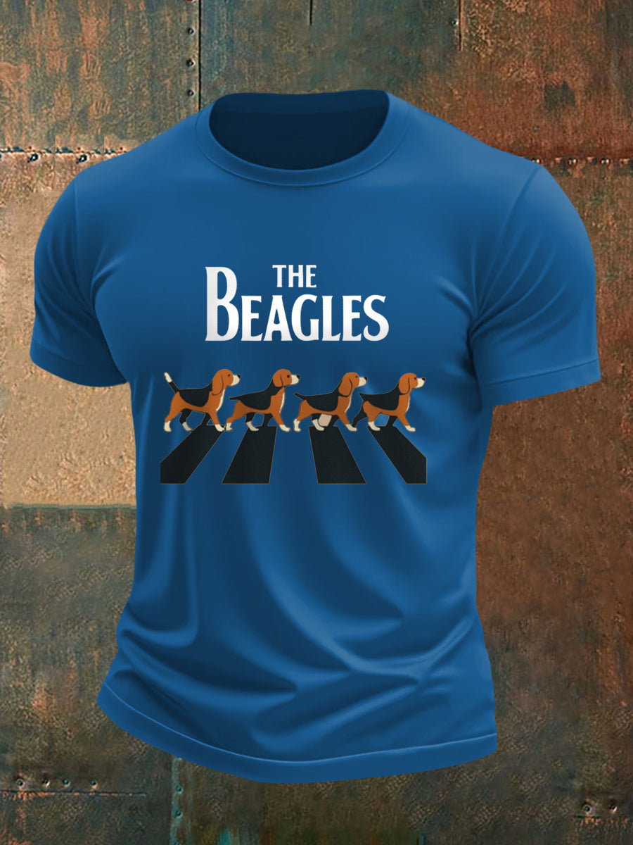Men's Funny “The Beagles” Dog Lover Beatles Parody Casual Tee