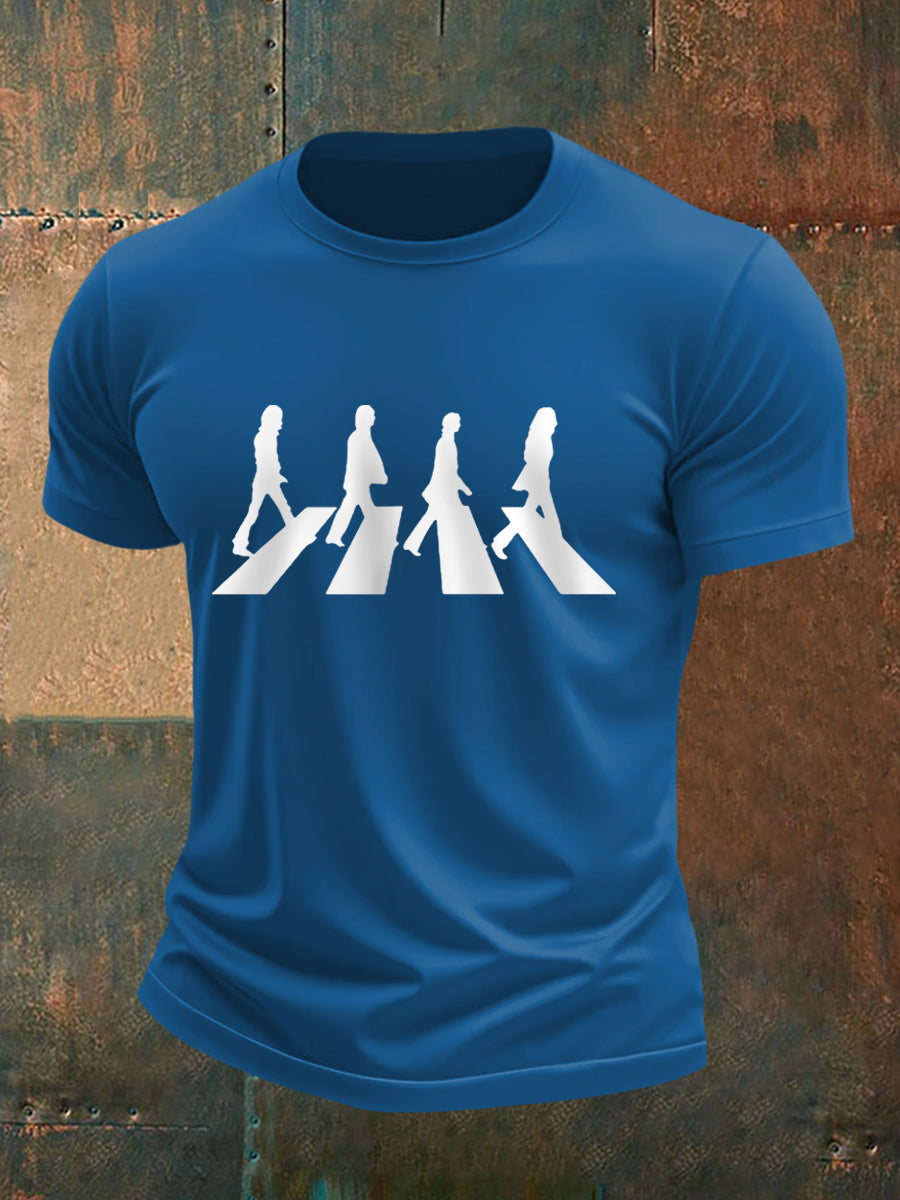 Men's Classic Legendary Rock Band Print Casual Tee