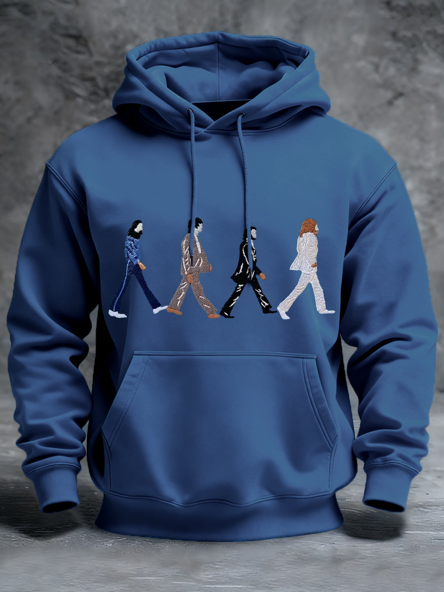 Klassischer Herren-Hoodie mit Aufdruck einer legendären Rockband – das perfekte Geschenk für Fans