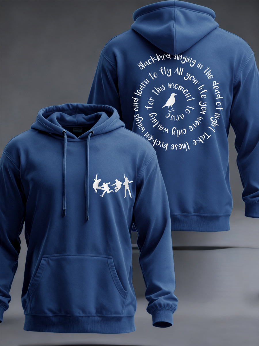 Klassischer Herren-Hoodie mit Beatles-Motiv und Blackbird-Print – das perfekte Geschenk für Fans!