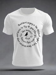 Klassisches Herren-T-Shirt mit Beatles-Motiv und Blackbird-Print – das perfekte Geschenk für Fans!