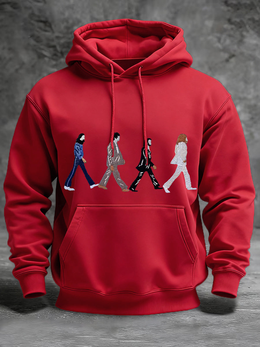 Klassischer Herren-Hoodie mit Aufdruck einer legendären Rockband – das perfekte Geschenk für Fans