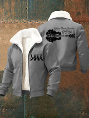 Herren-Sweatshirt mit Gitarrenmotiv „Let It Be“ – Klassisches Design der legendären Rockband – Geschenk für Fans – Lässiger Plüsch-Reißverschluss