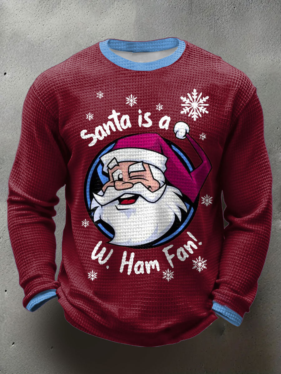 Herren-Waffelshirt mit Weihnachtsaufdruck für Fußballfans aus Großbritannien