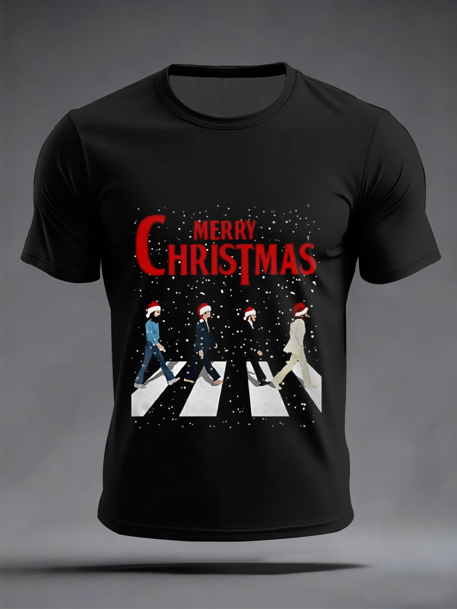 Retro-T-Shirt für Herren mit legendärem Rockband-Weihnachtsmotiv – das perfekte Geschenk für Fans